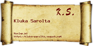 Kluka Sarolta névjegykártya